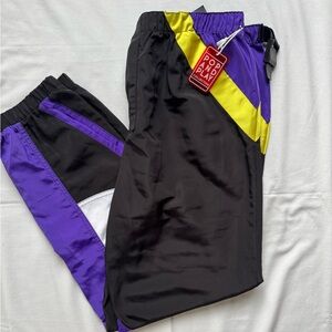 Black and Purple Track Pants w/ Gold